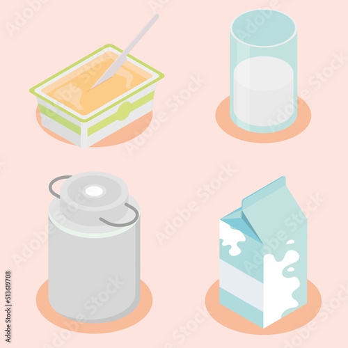 milk products icons pack