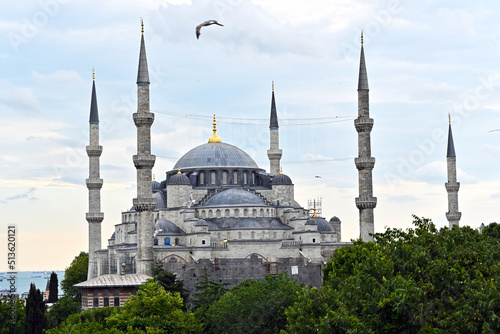 The Blue Mosque or Sultan Ahmet Mosque, Istanbul. Turkey vacation. The Sultan Ahmed Mosque   Ottoman mosque development. IByzantine Christian Hagia Sophia with Islamic architecture
