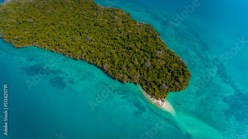 Fototapeta Naklejka Na Ścianę i Meble -  aerial view of the miwi island, Zanzibar