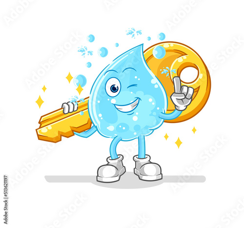 soda water carry the key mascot. cartoon vector