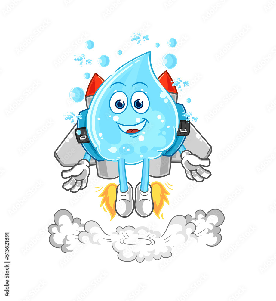 soda water with jetpack mascot. cartoon vector soda water with jetpack mascot. cartoon vector