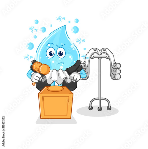 soda water judge holds gavel. character vector