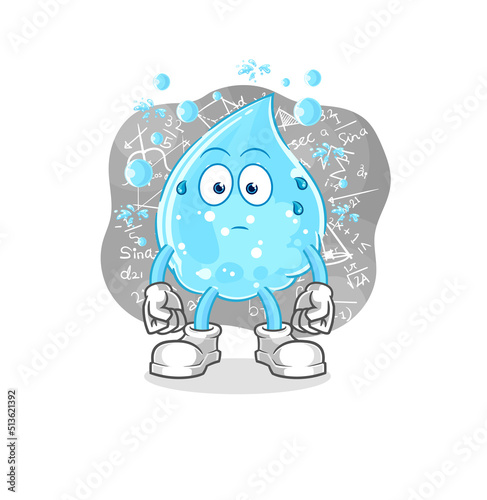soda water thinking hard vector. cartoon character