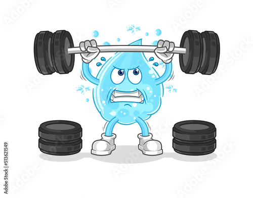 soda water lifting the barbell character. cartoon mascot vector