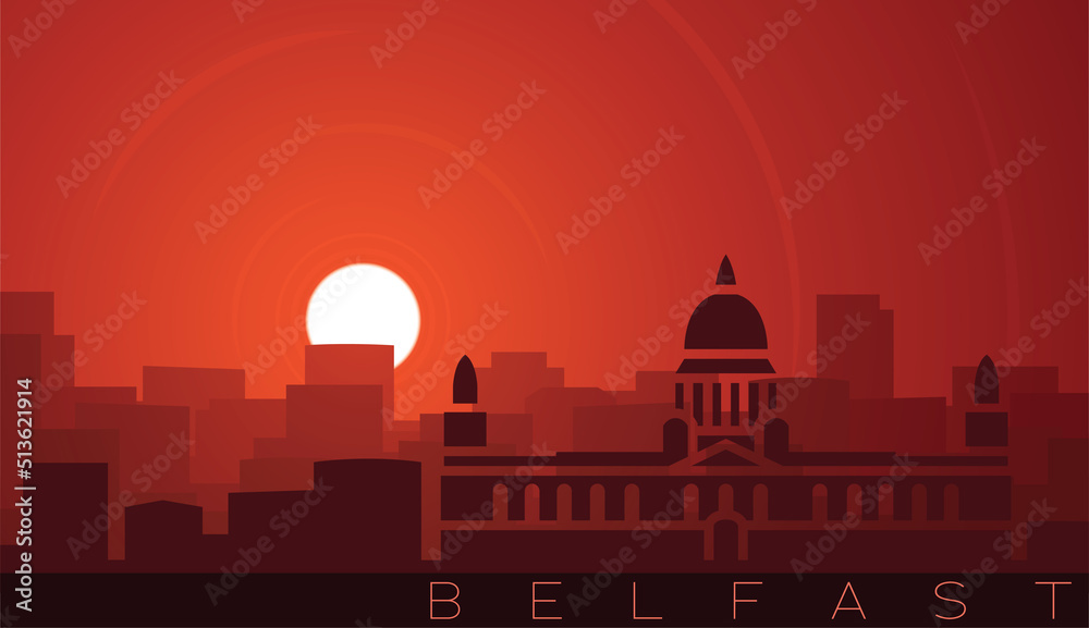 Belfast Low Sun Skyline Scene