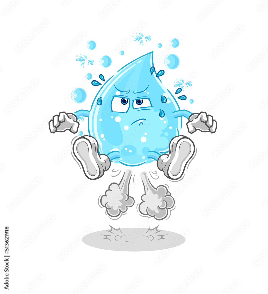 Obraz premium soda water fart jumping illustration. character vector