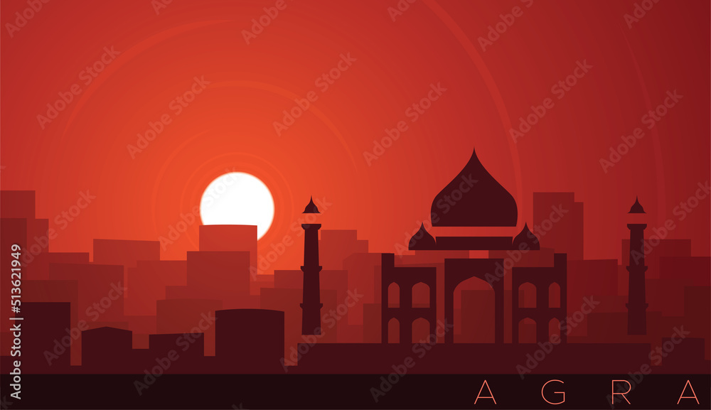 Agra Low Sun Skyline Scene