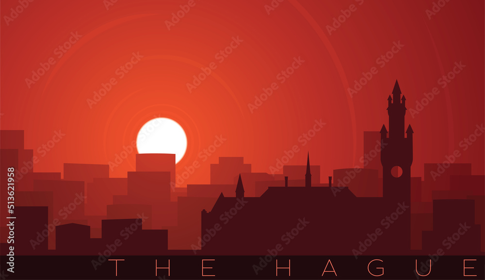 The Hague Low Sun Skyline Scene