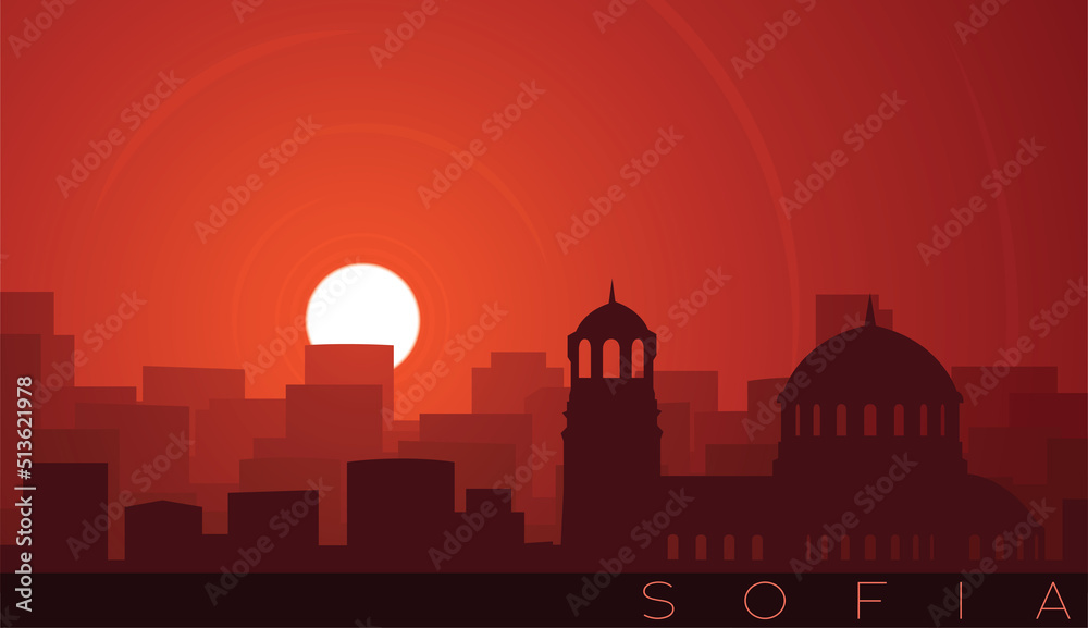 Sofia Low Sun Skyline Scene