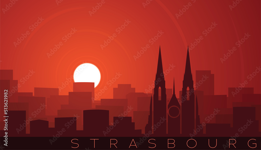 Strasbourg Low Sun Skyline Scene