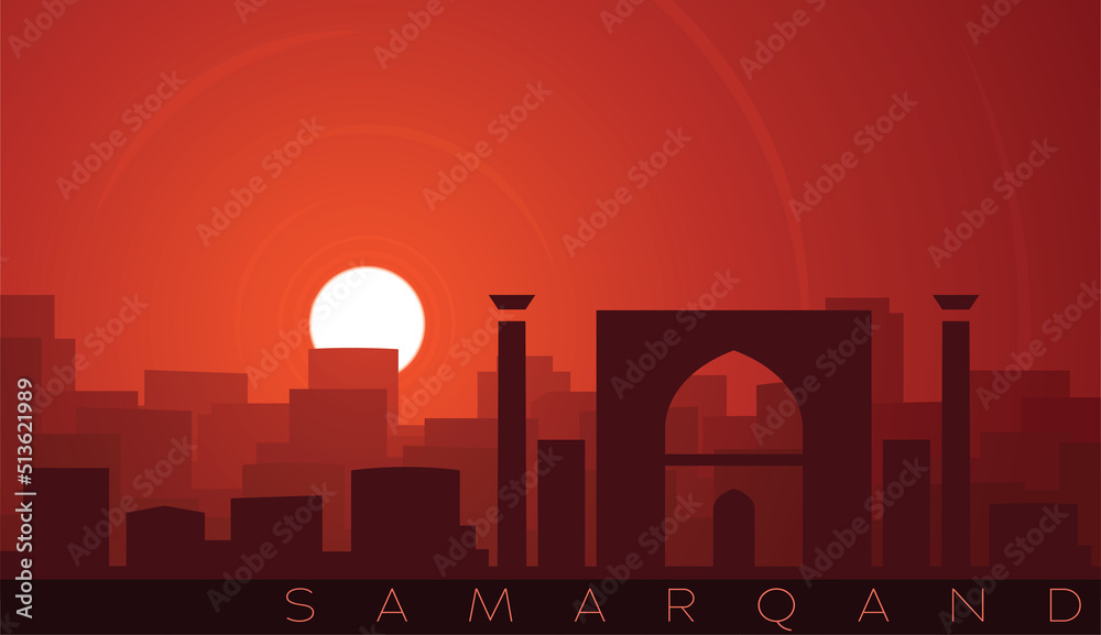 Samarkand Low Sun Skyline Scene