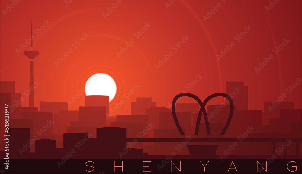 Shenyang Low Sun Skyline Scene