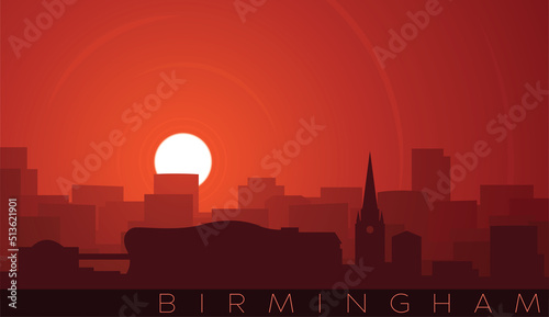 Birmingham Low Sun Skyline Scene