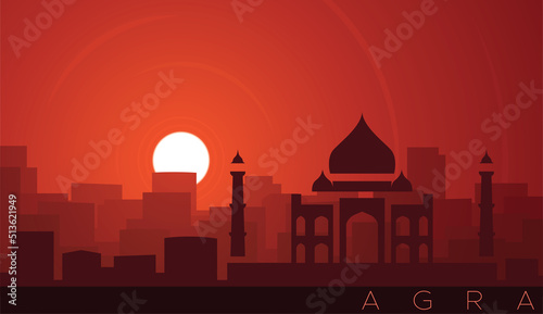 Agra Low Sun Skyline Scene