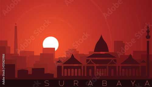 Surabaya Low Sun Skyline Scene