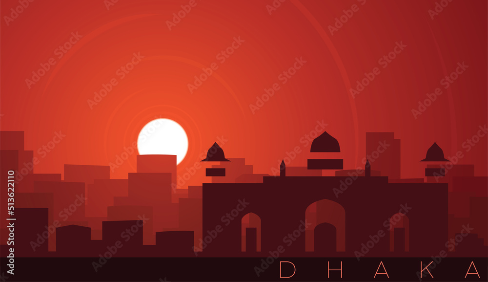 Dhaka Low Sun Skyline Scene