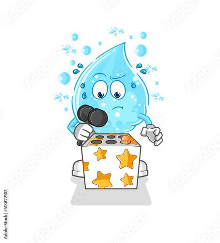 soda water play whack a mole mascot. cartoon vector