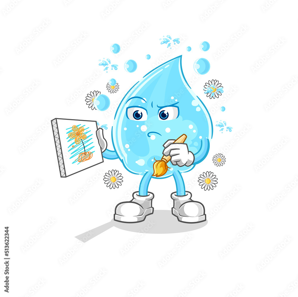 soda water traditional painter cartoon character vector soda water traditional painter cartoon character vector