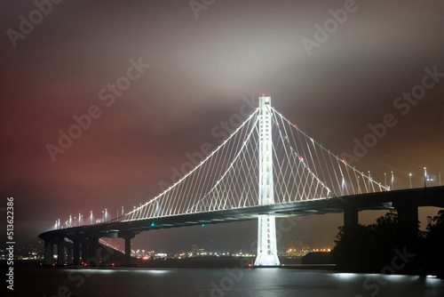 San Francisco-Oakland Bay Bridge Eastern Span in the Fog via Treasure Island.