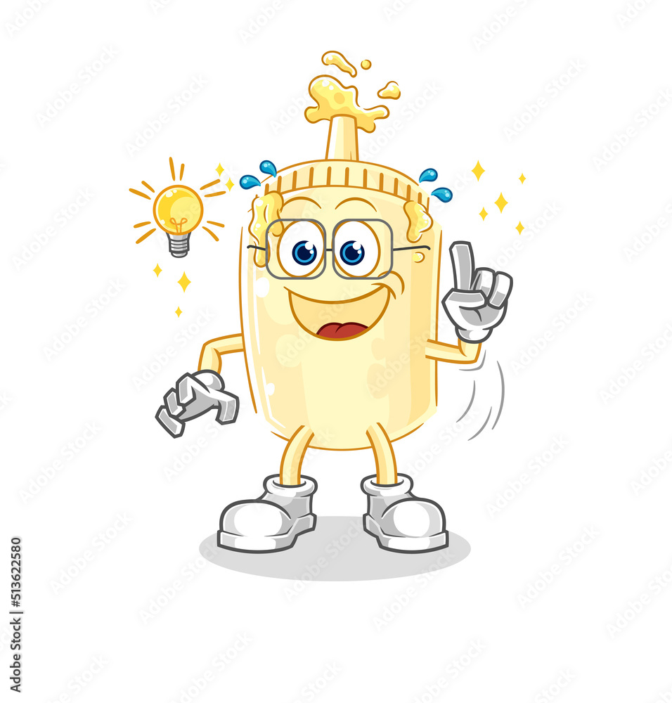 mayonnaise got an idea cartoon. mascot vector mayonnaise got an idea cartoon. mascot vector