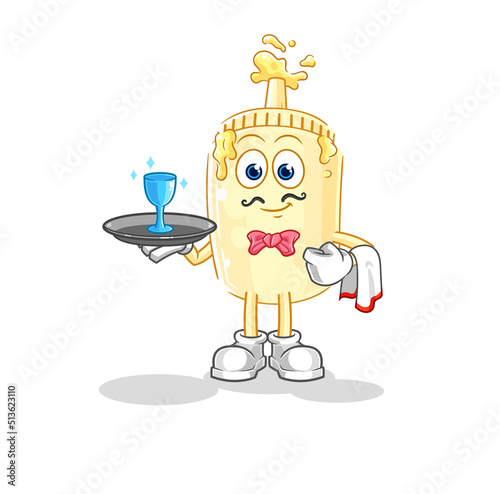 mayonnaise waiter cartoon. cartoon mascot vector