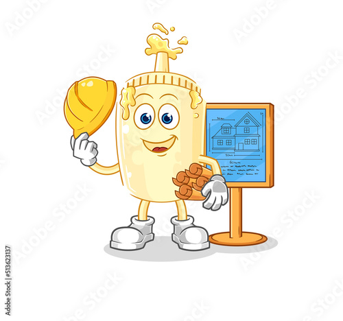 mayonnaise Architect illustration. character vector