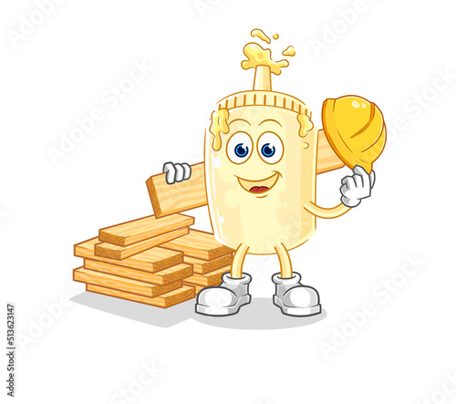 mayonnaise builder vector. cartoon character