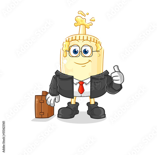 mayonnaise office worker mascot. cartoon vector