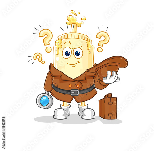 mayonnaise detective vector. cartoon character