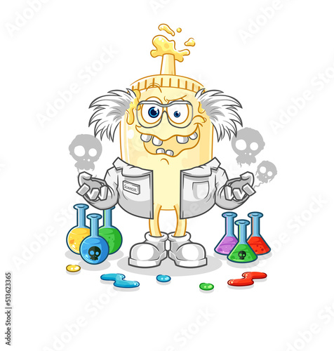 mayonnaise mad scientist illustration. character vector