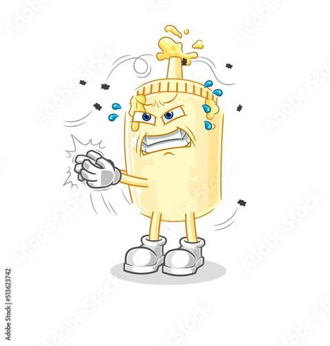mayonnaise swat fly character. cartoon mascot vector