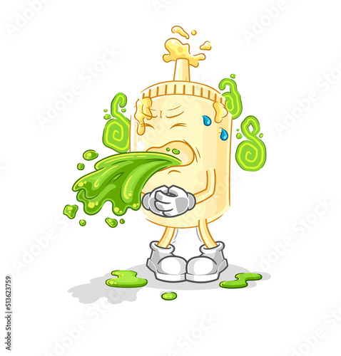 mayonnaise throw up cartoon. cartoon mascot vector