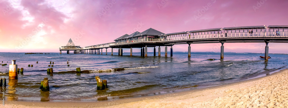 Obraz premium Seebrücke, Heringsdorf, Insel Usedom, Ostsee, Deutschland