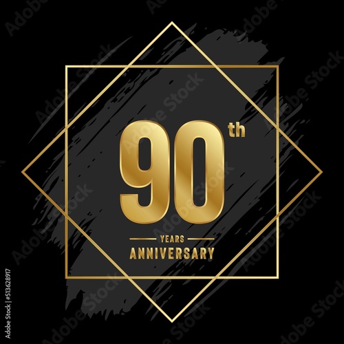 90 Years Anniversary Celebration Vector Template Design Illustration	