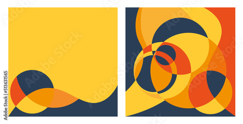 Circles and waves abstract modern geometric background vector composition.