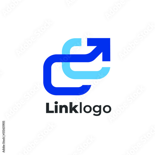 Fototapeta Naklejka Na Ścianę i Meble -  Link vector logo design | pixel link logo | mobile app link logo