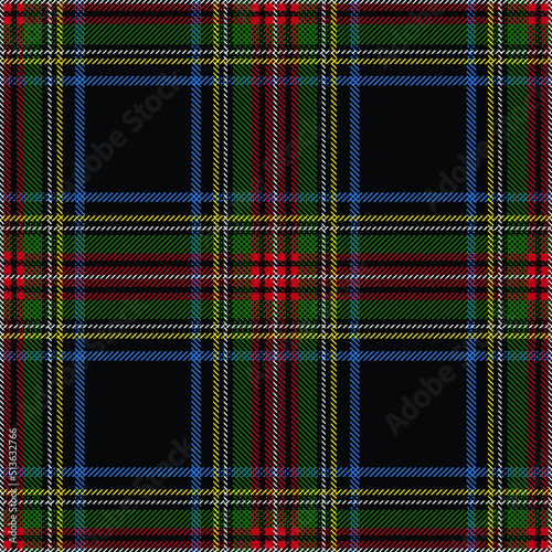 Plaid pattern vector in green navy blue, red, white. Seamless texture tartan check dark background graphic for flannel shirt, throw, blanket, other modern spring autumn winter fashion textile design