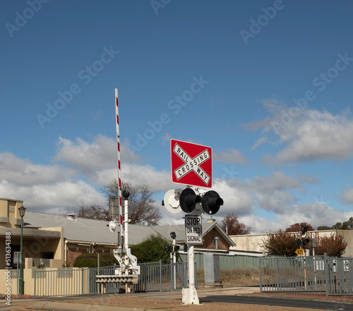 Obraz na plátně Railway crossing in Orange, New South Wales, Australia