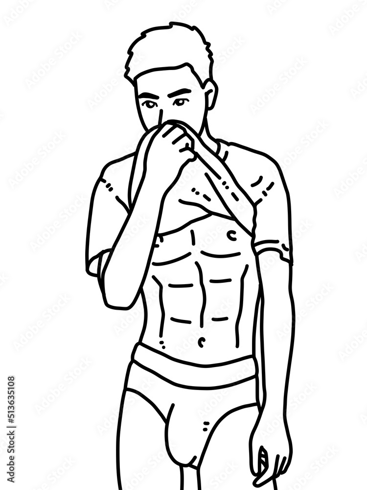 black and white of cute man cartoon for coloring black and white of cute man cartoon for coloring