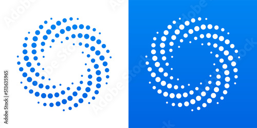 Swirling dotted circle icon vector. Dot whirl spiral illustration. photo