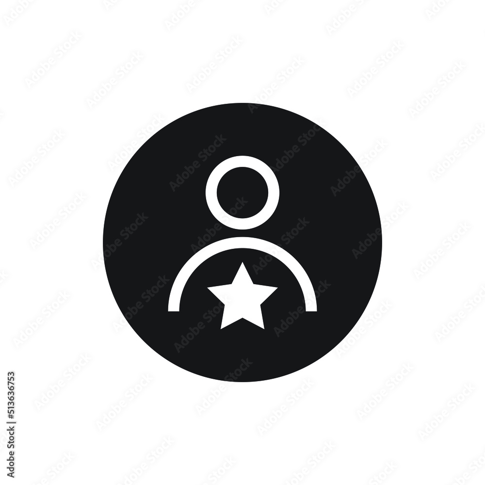 Star user icon design isolated on white background Star user icon design isolated on white background