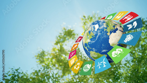 Environmental technology concept. Sustainable development goals. SDGs. photo