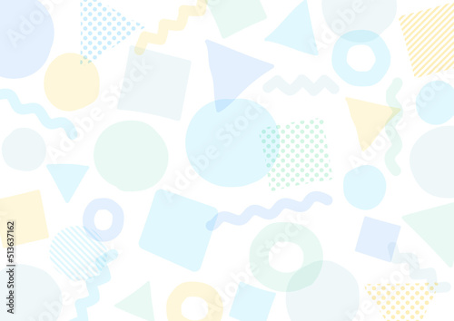 水彩 夏色 抽象的な背景フレーム レトロな幾何学模様