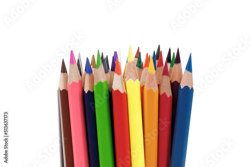 coloured pencils isolated on white background with clipping path.