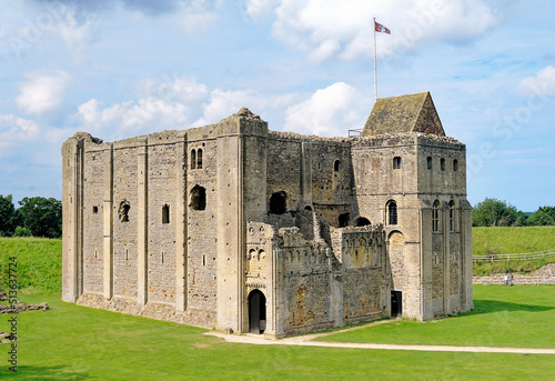 Castle Rising mediaeval Norman castle, Norfolk, England, dates from 1140 AD. Stone keep and inner bailey photo