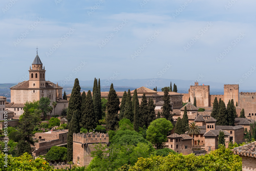 Alhambra, Spain: A breathtaking blend of Moorish architecture and Andalusian heritage, showcasing the artistic magnificence of this historical monument