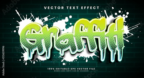 Graffiti editable vector text effect with street art concept