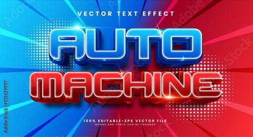 Auto machine editable vector text effect with factory concept.