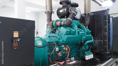 Bild auf Leinwand Engine diesel with generator system.
