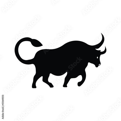 Black bull vector animal logo 